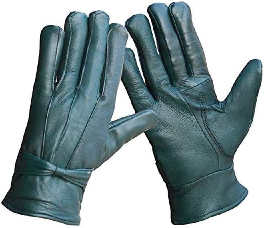 Women's Leather Lined Warm Winter Gloves Fleece Thermal Driving S/M M/L