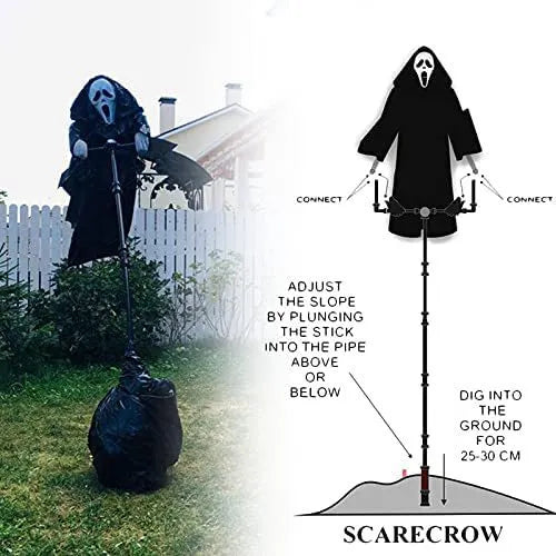 Trick Prop Skull Screaming Scarecrow Halloween Decoration