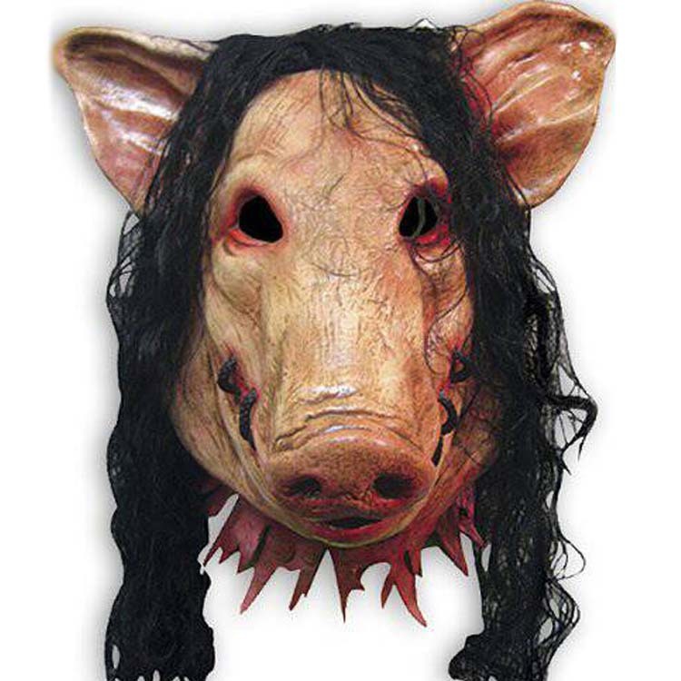 Animal Headgear Horror Douyin  Children Chainsaw Horror Pig Bajie Mask With Hair Pig Head Mask