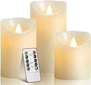 Biyanuo LED Flameless Candles 4" 5" 6" Real Wax Battery Candle Pillars