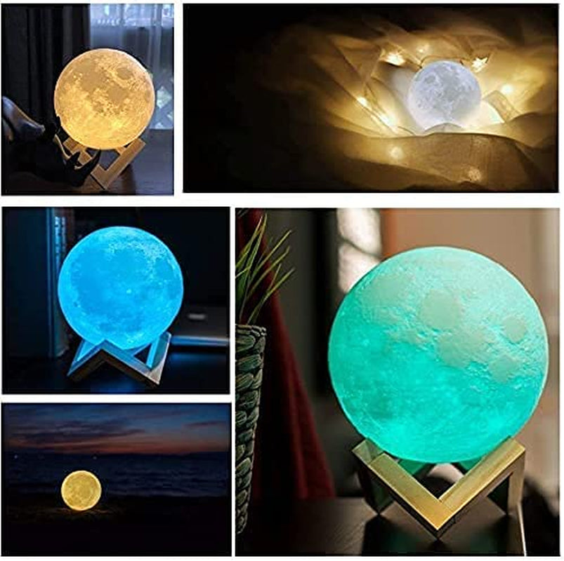 Aced Moon Lamp 16 Colours 3D Printing Moon Night Light Remote & Touch Control