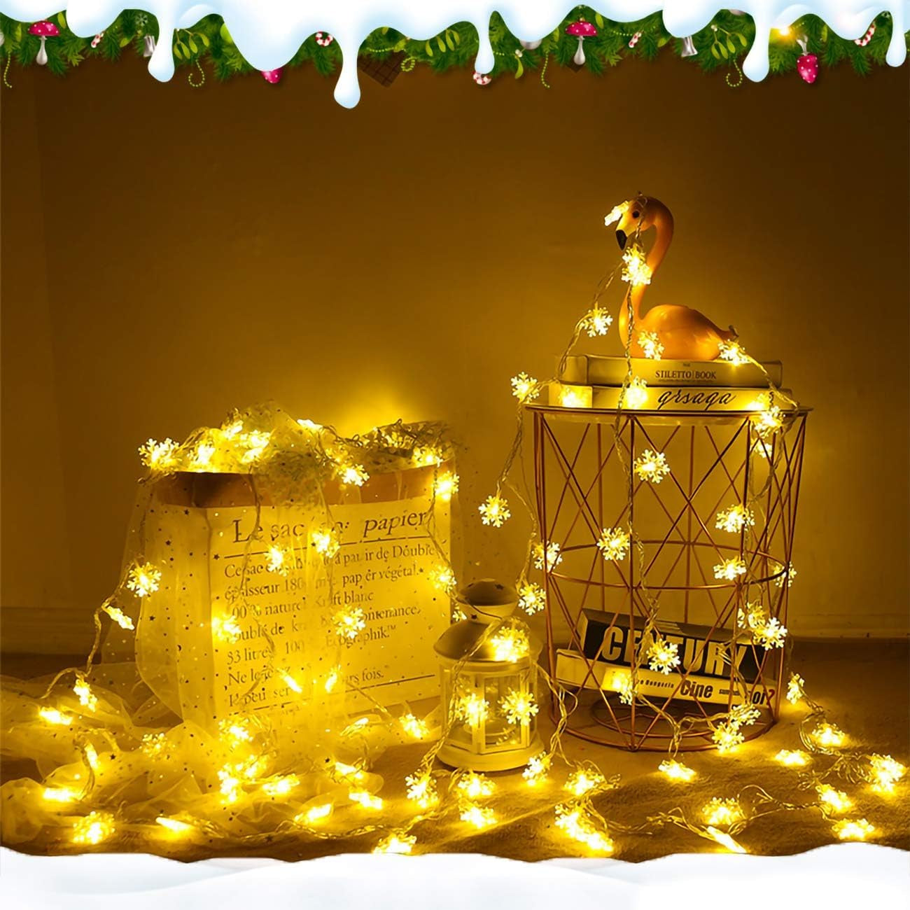 Snowflack Fairy Lights LED String Lights 2 Lighting Modes Decorative - 20Ft 40