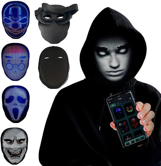 Halloween Face Masks Full Colour LED Luminous Mask Face Changing Mask Party Bar Props