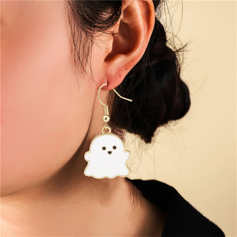 Halloween Earrings Cute Pumpkin Spooky Oil Drip Alloy Earrings Jewelry