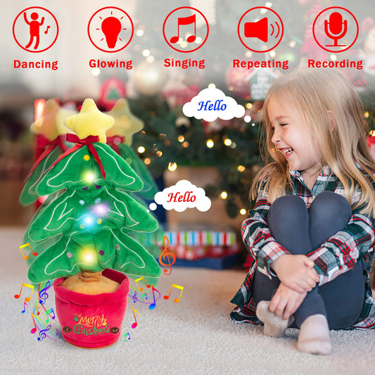 Early Education Electronic Dancing Christmas Plush Toy (Dances, Records, Glows, Sings)