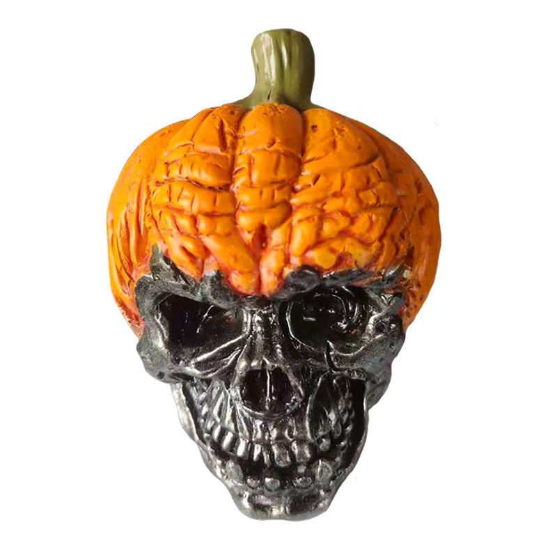 Evil Pumpkin Skull Halloween Ornament