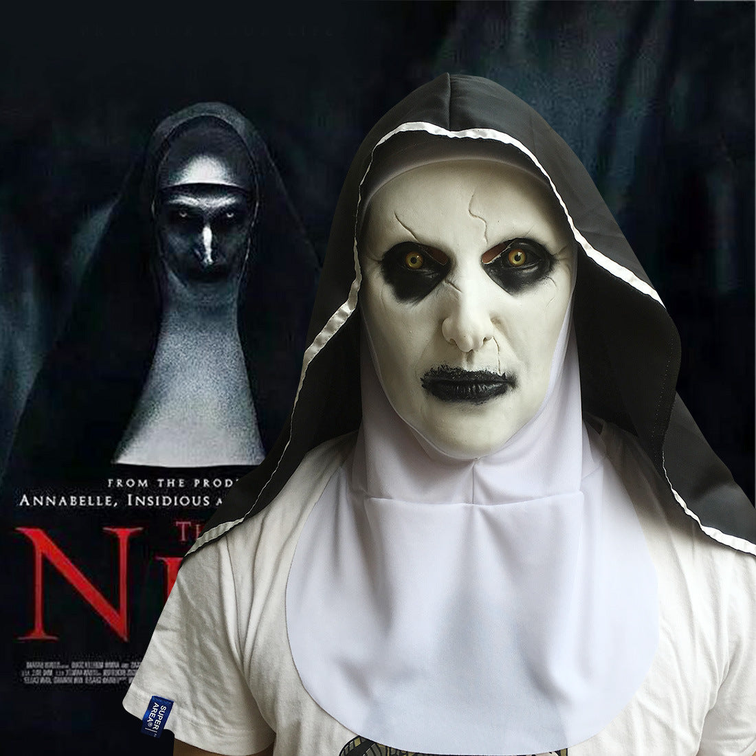 Nun Mask Halloween Ghost Horror Costume Played