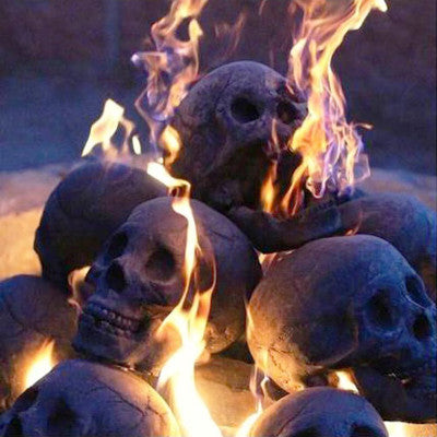 Skull Halloween Barbecue Fire Charcoal briquette