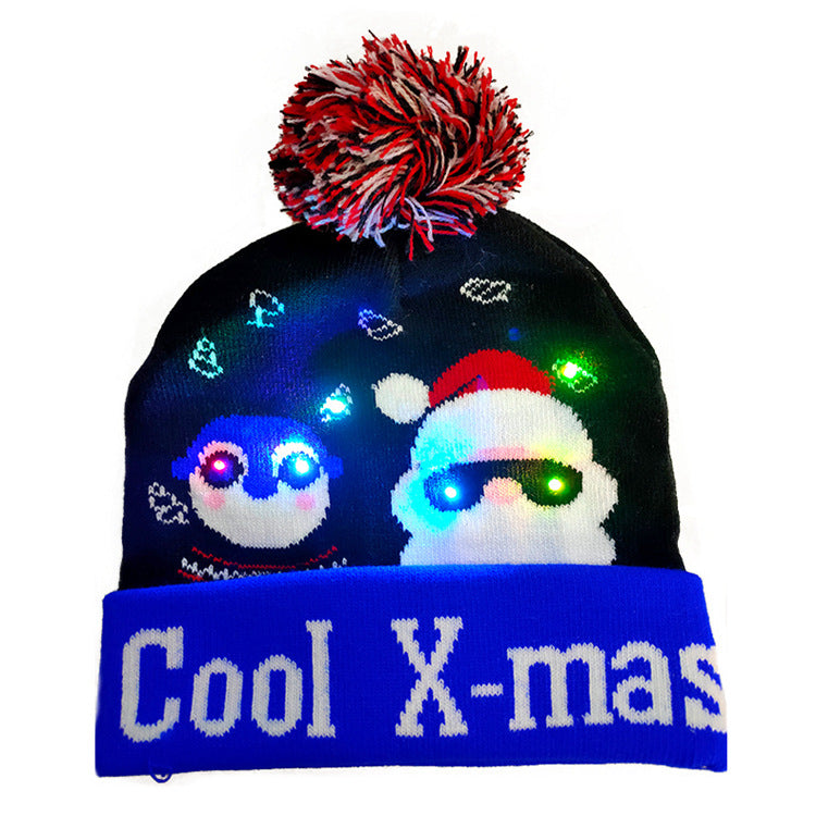 LED Christmas Hat Sweater Knitted Beanie