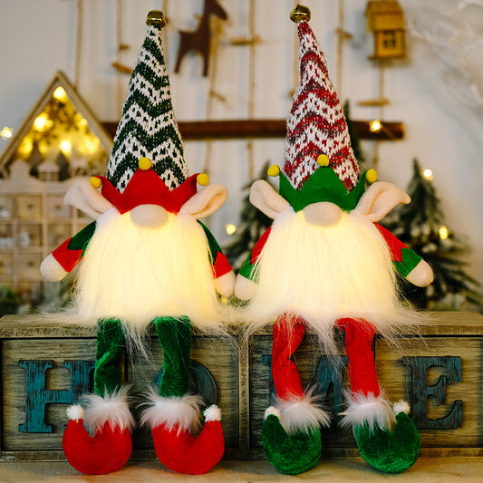 Rudolph Doll With Christmas Elf With Lights