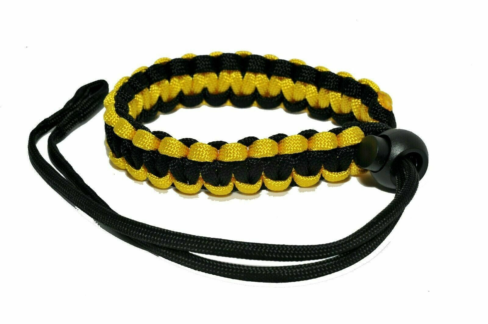 Kood Paracord Camera Wrist Braided Camera Strap in Black & Yellow