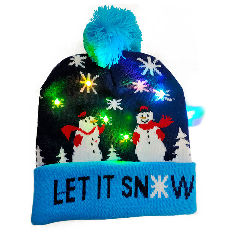 LED Christmas Hat Sweater Knitted Beanie