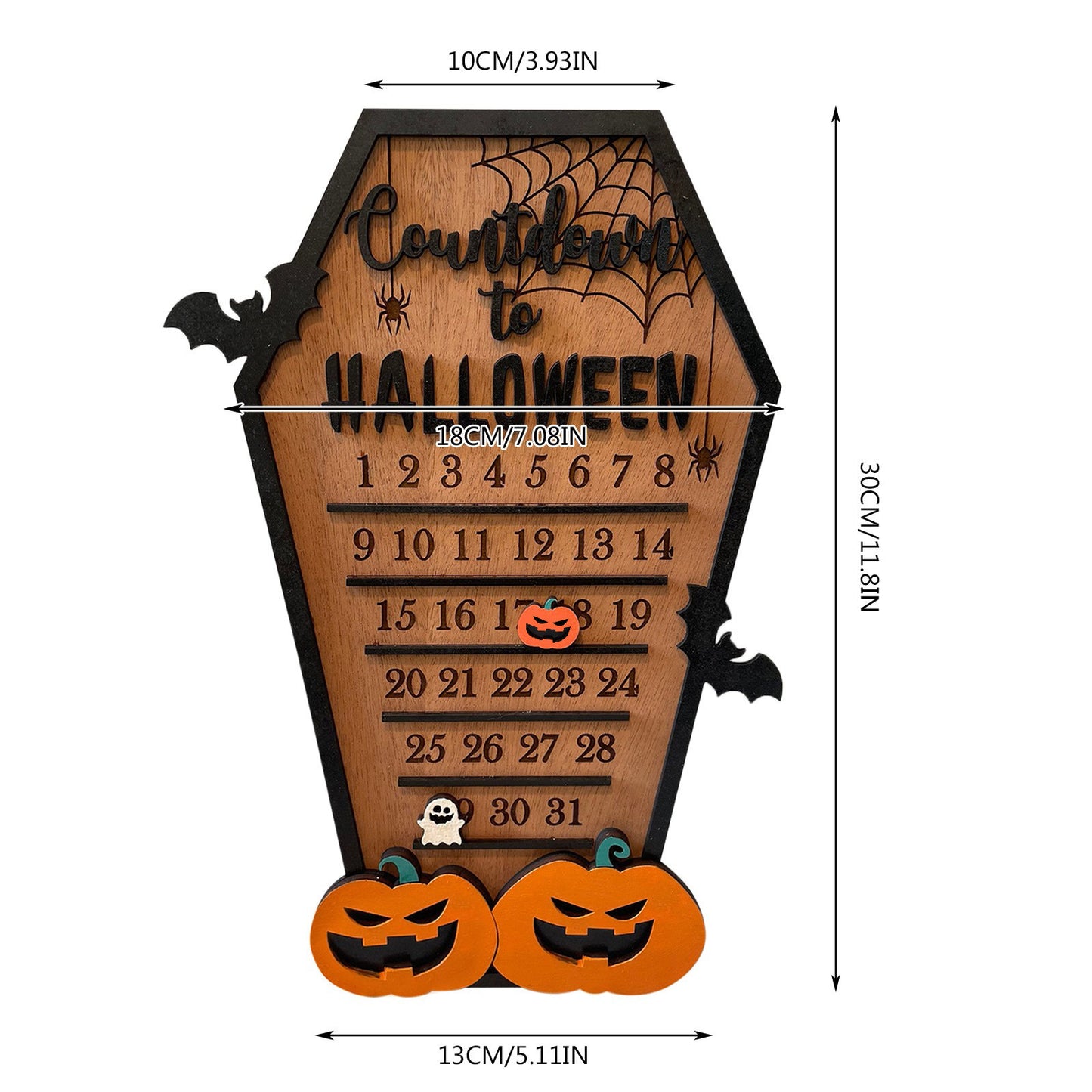 Wooden Calendar Halloween Decoration