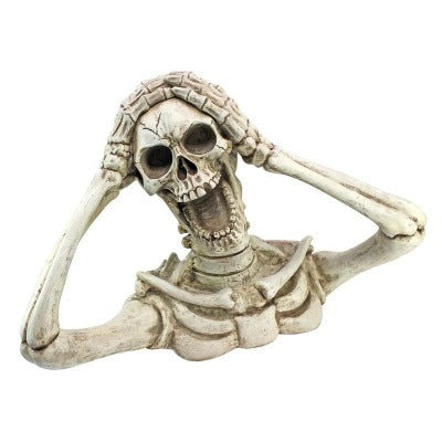 Screaming Skull Statue Garden Halloween Decoration