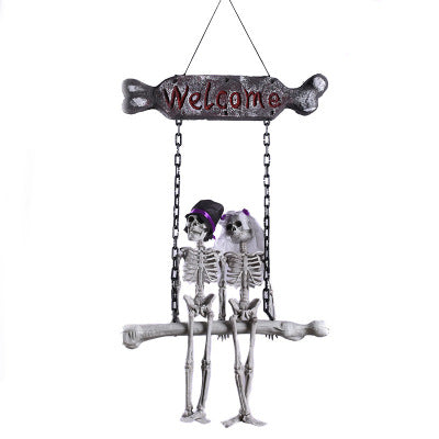 Halloween Bride And Groom Welcome Door Plate Pendant