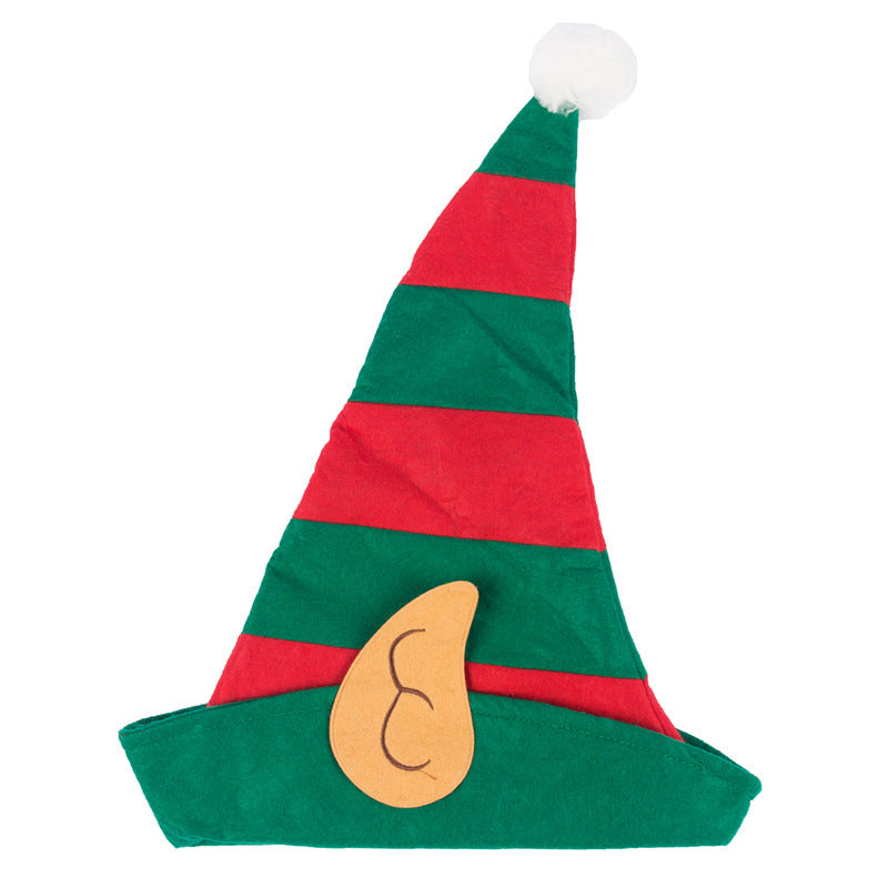 Red And Green Striped Hat Christmas Party Decoration