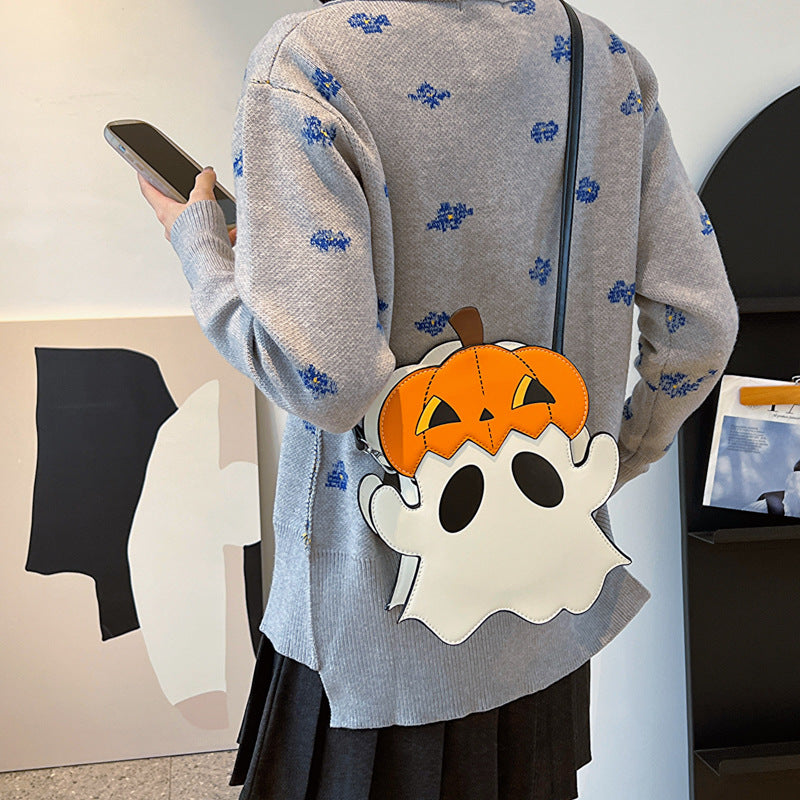 Halloween Shoulder Bags Creative 3D Cartoon Pumpkin Ghost Design Women Bag