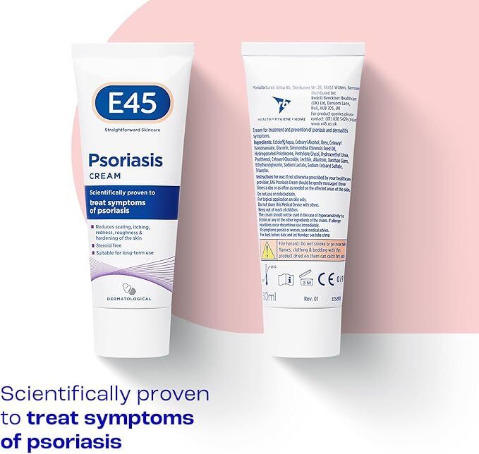 E45 Psoriasis Cream 50Ml |Relief for Psoriasis Symptoms Itching, Redness,Scalin