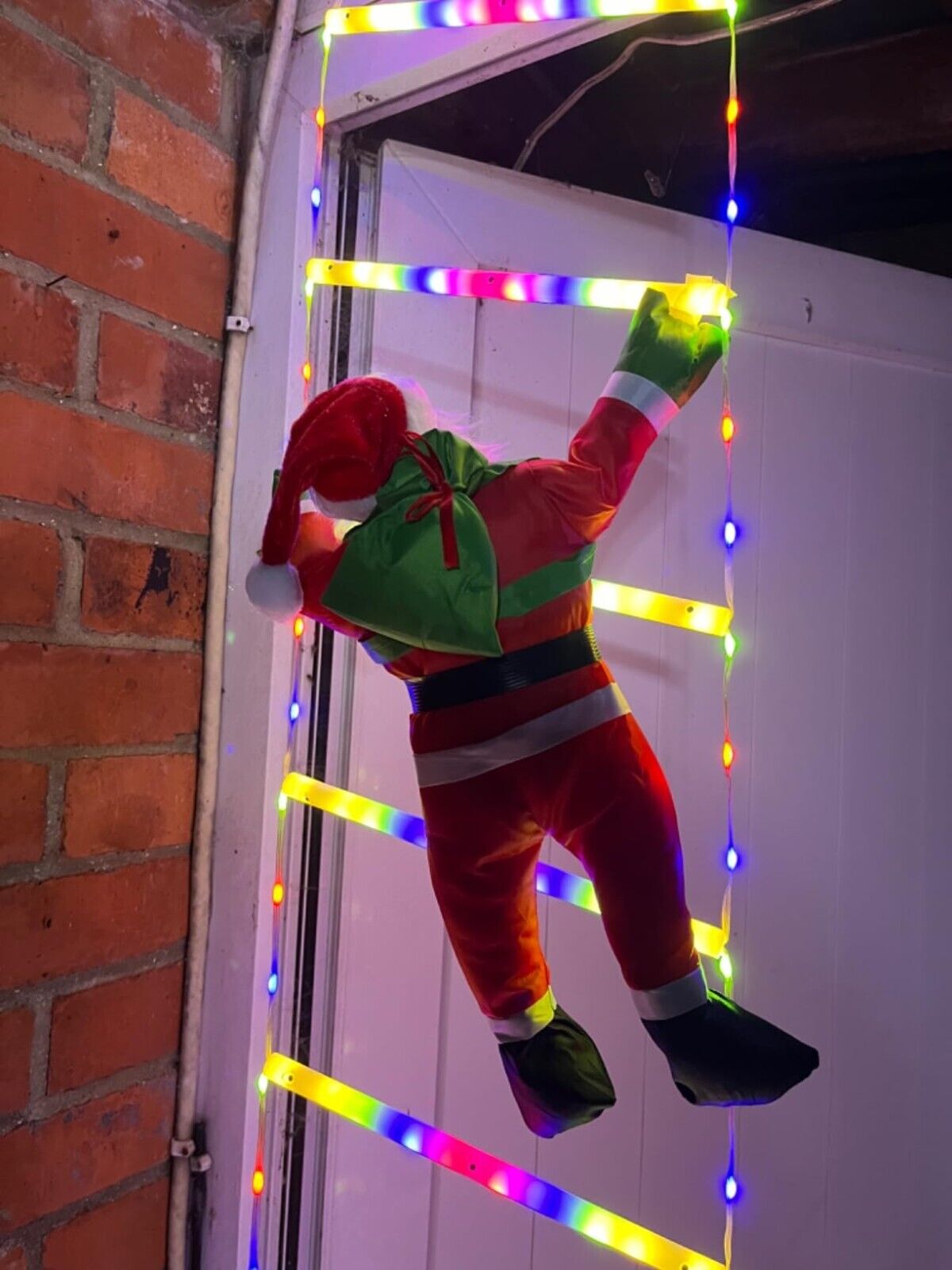 Nexvin 9.9Ft Ladder with Santa Claus LED Christmas Lights