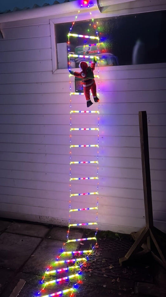 Nexvin 9.9Ft Ladder with Santa Claus LED Christmas Lights