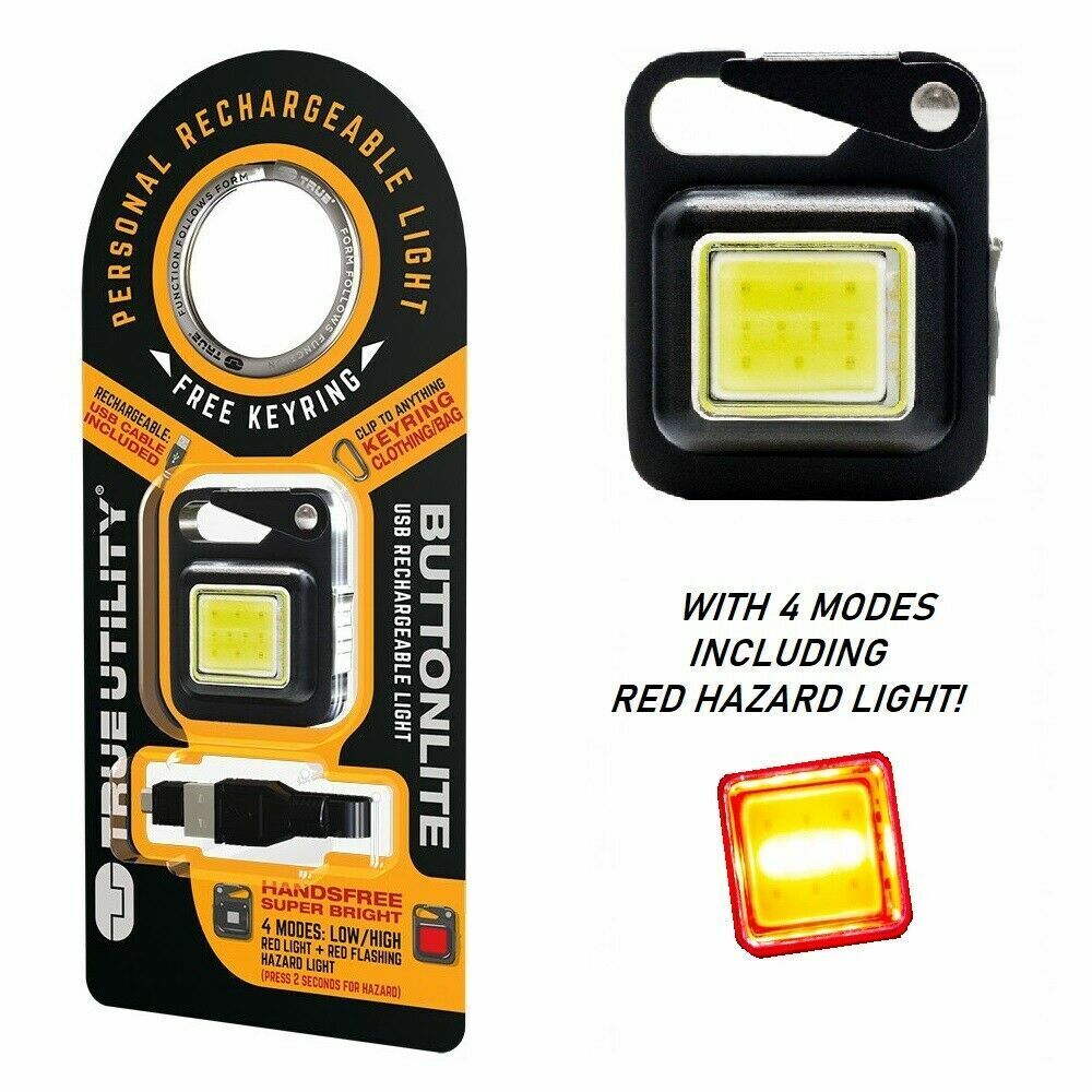 True Utility Button Lite Personal + Handsfree Rechargeable Work Light