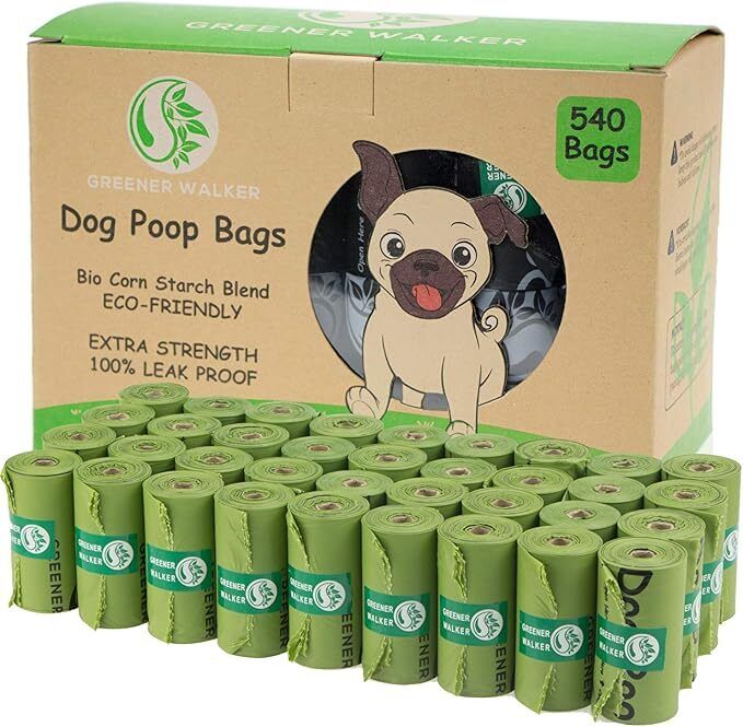 Greener Walker Poo Bags Dog Waste 540 Poop Bags Extra Thick Strong Leak Proof