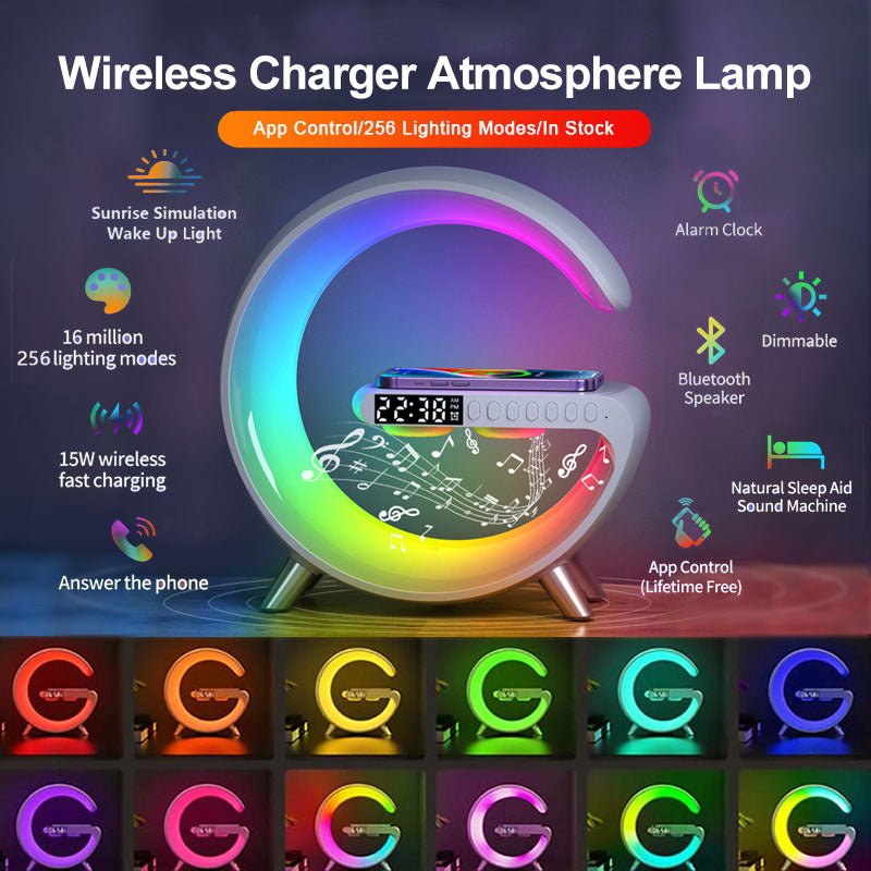 Multifunctional LED Lamp with Bluetooth Speakers Wireless Charger - Haraps.com