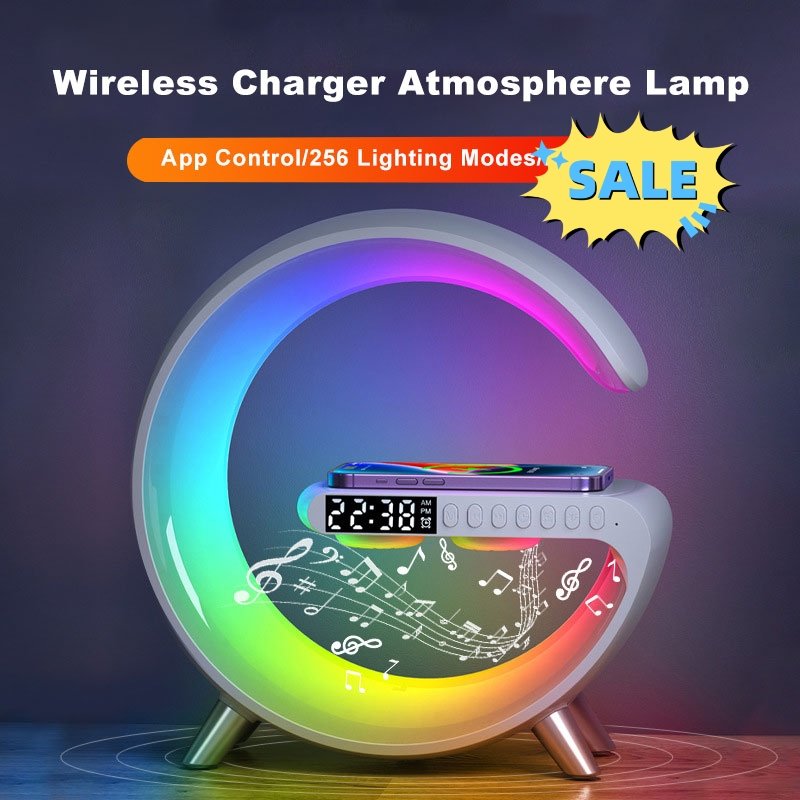 Multifunctional LED Lamp with Bluetooth Speakers Wireless Charger - Haraps.com